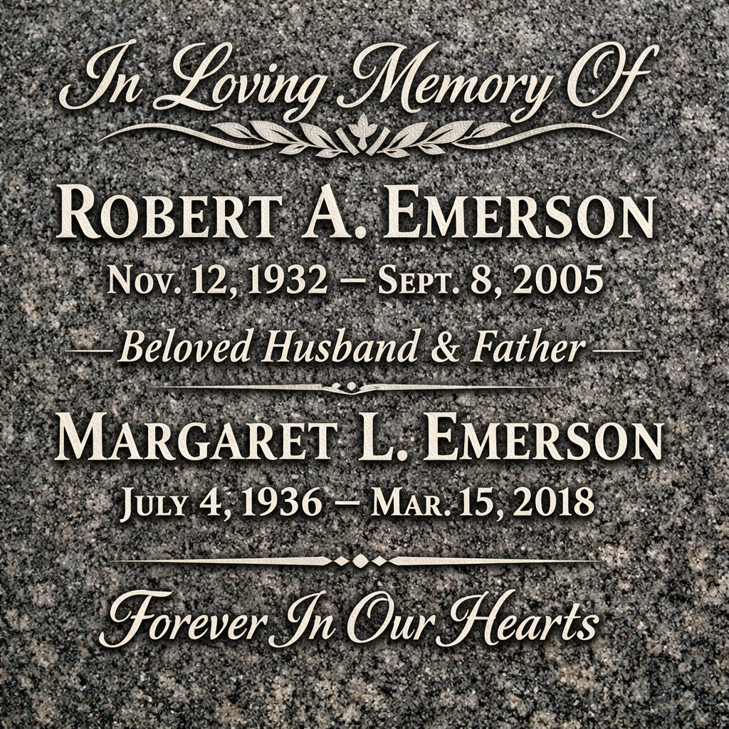 Close-up of engraved inscription