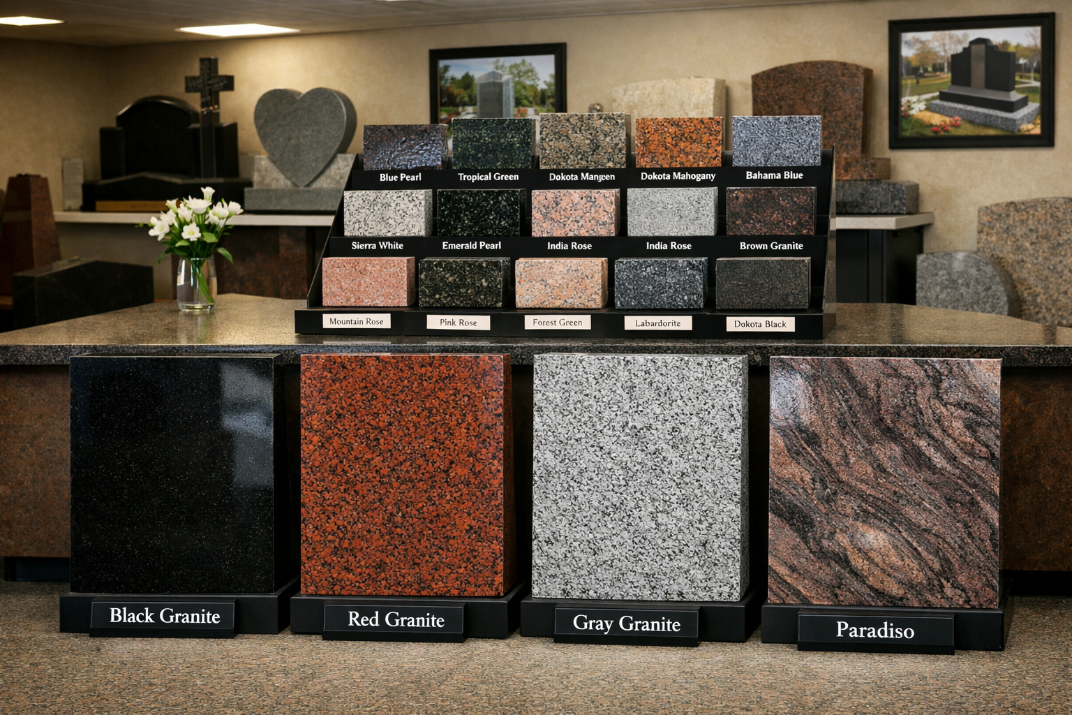 Granite samples display